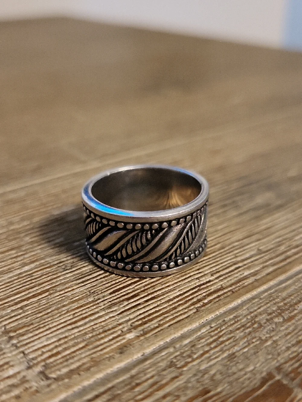 Vintage Brighton 925 Detailed Wide Band Ring